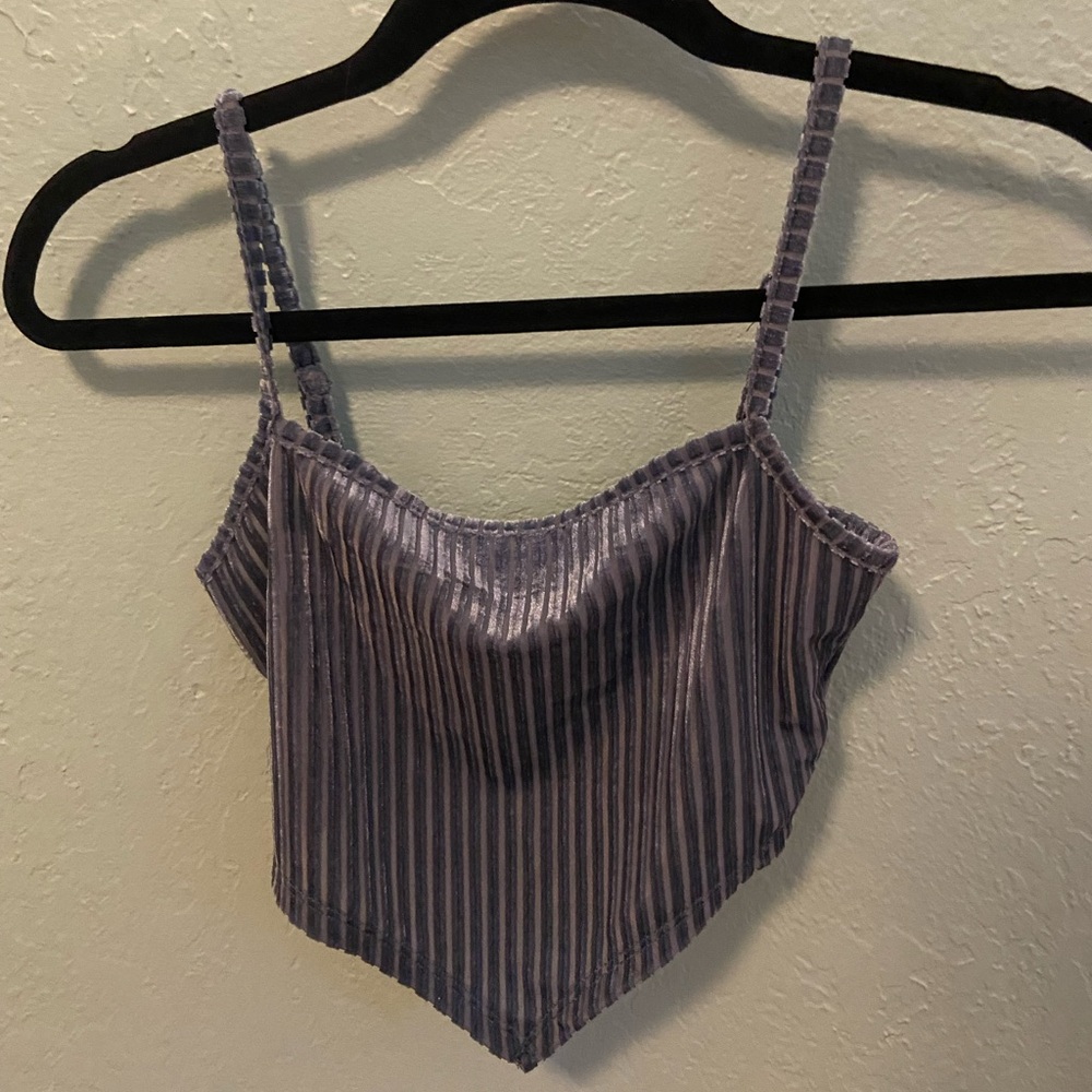 blue felt tank top